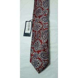 Daniel Cremieux Tie Handmade in Italy Red Paisley 100% Silk New With Tags